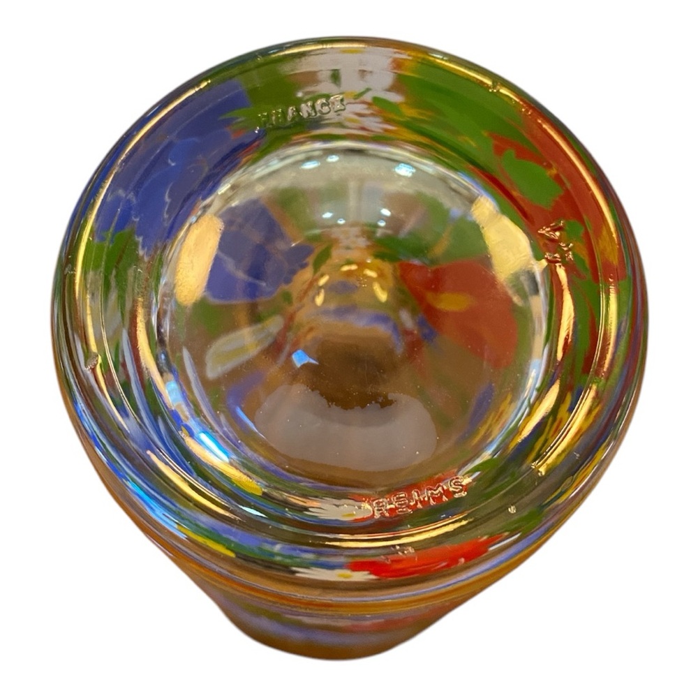 Set of 5 Colorful Floral Glass Tumblers Set Reims France. - Picture 6 of 6